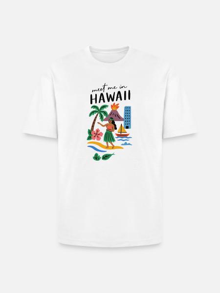 Hawaii Adventure Summer Tee - Heavyweight Unisex T-Shirt HAMMER by Gildan - white