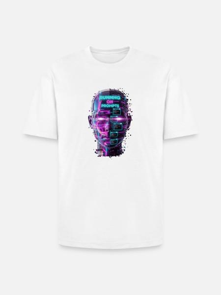 Neon Prompts AI Head - Heavyweight Unisex T-Shirt HAMMER by Gildan - white