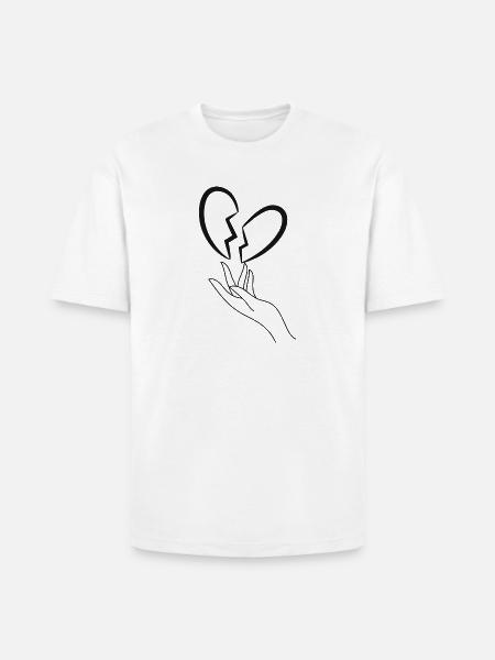 Broken Heart - Heavyweight Unisex T-Shirt HAMMER by Gildan - white