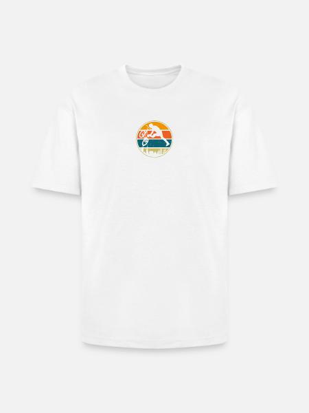 Retro Sunset BMX Rider - Heavyweight Unisex T-Shirt HAMMER by Gildan - white