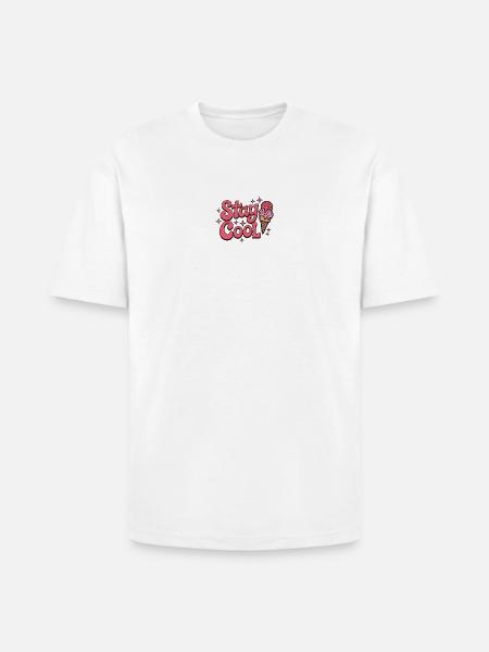 Stay Cool Ice Cream Groovy - Heavyweight Unisex T-Shirt HAMMER by Gildan - white