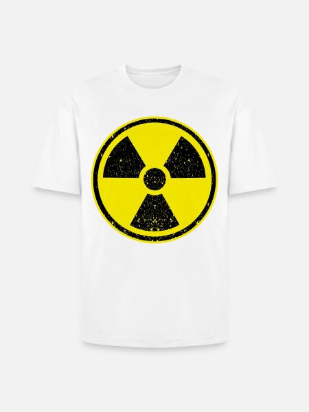 Nuclear Radiation symbol - Heavyweight Unisex T-Shirt HAMMER by Gildan - white
