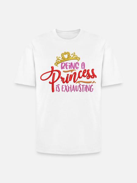 Princess Exhaustion Crown Embroidered Effect - Heavyweight Unisex T-Shirt HAMMER by Gildan - white