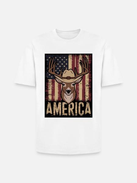 Deer Hunting American. - Heavyweight Unisex T-Shirt HAMMER by Gildan - white