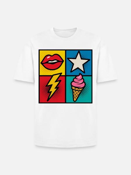 Kiss & Cone Pop - Heavyweight Unisex T-Shirt HAMMER by Gildan - white