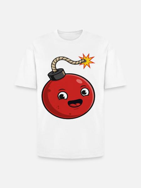 Playful Cartoon Bomb Design - Heavyweight Unisex T-Shirt HAMMER by Gildan - white