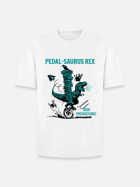 Pedal-Saurus Rex – Ride Prehistoric - Heavyweight Unisex T-Shirt HAMMER by Gildan - white