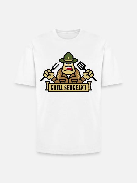 Grill Sergeant (Grilling / BBQ / Barbecue) - Heavyweight Unisex T-Shirt HAMMER by Gildan - white