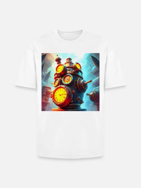Clockwork Steam Engine - Heavyweight Unisex T-Shirt HAMMER by Gildan - white