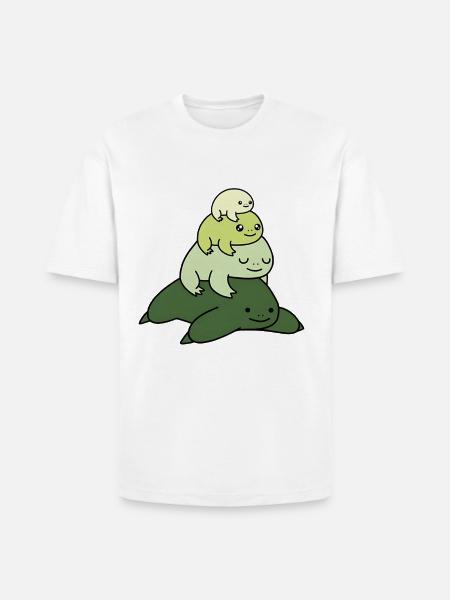 Pastel Stack Frog - Heavyweight Unisex T-Shirt HAMMER by Gildan - white