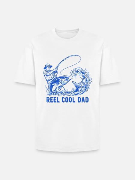 Reel Cool Dad Fishing - Heavyweight Unisex T-Shirt HAMMER by Gildan - white