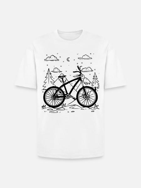 Mountain Biking Comic Style - Heavyweight Unisex T-Shirt HAMMER by Gildan - white