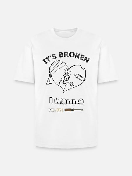 My heart is broken - Heavyweight Unisex T-Shirt HAMMER by Gildan - white