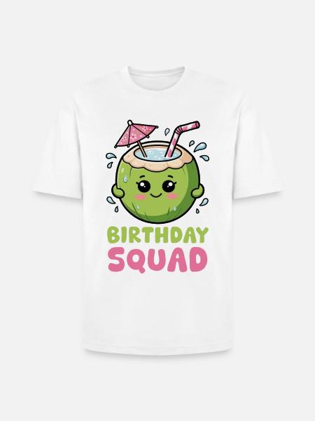 Birthday Coconut Squad - Heavyweight Unisex T-Shirt HAMMER by Gildan - white