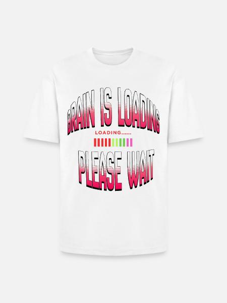Brain Loading Please Wait - Heavyweight Unisex T-Shirt HAMMER by Gildan - white