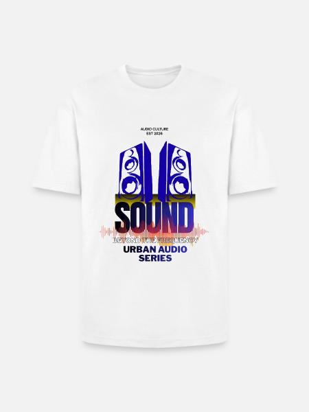 Urban Audio Speakers Emblem - Heavyweight Unisex T-Shirt HAMMER by Gildan - white
