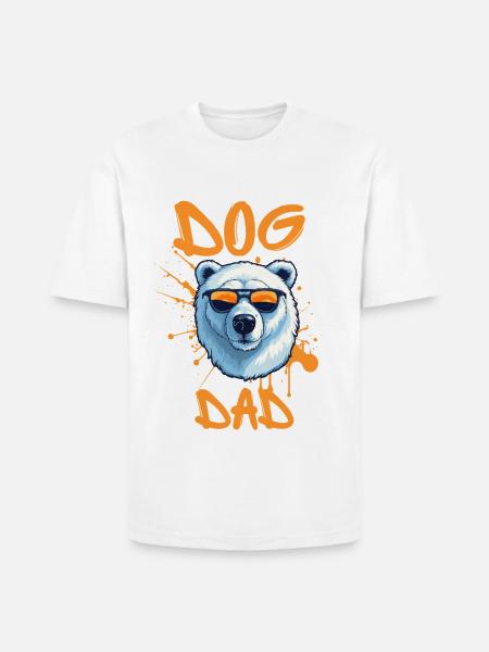 Dog Dad Graffiti Bear funny dogs  - Heavyweight Unisex T-Shirt HAMMER by Gildan - white