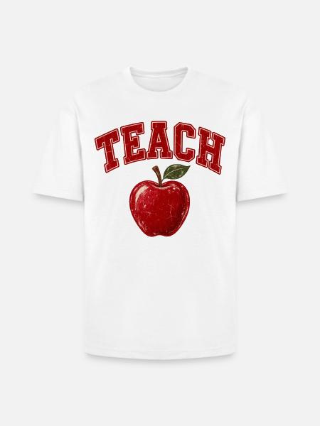 Teacher Apple - Heavyweight Unisex T-Shirt HAMMER by Gildan - white