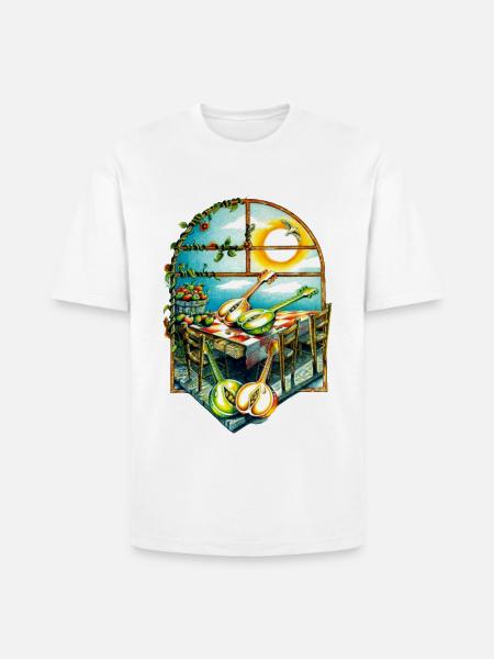 Rustic Sunrise Kitchen Scene - Heavyweight Unisex T-Shirt HAMMER by Gildan - white