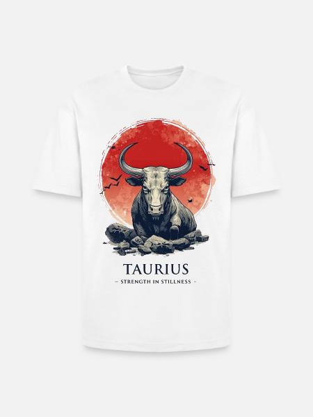 Taurus Bull at Sunset Circle - Heavyweight Unisex T-Shirt HAMMER by Gildan - white