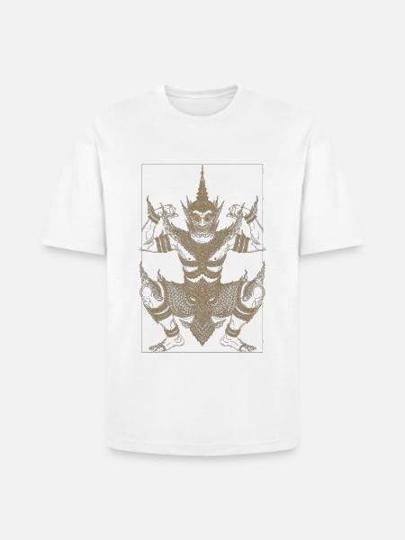 Golden Deva Guardian Mandala - Heavyweight Unisex T-Shirt HAMMER by Gildan - white