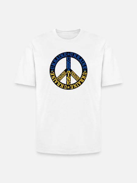 Ukraine Peace - Heavyweight Unisex T-Shirt HAMMER by Gildan - white