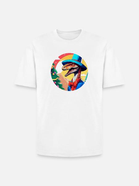 Merry Raptor Christmas - Heavyweight Unisex T-Shirt HAMMER by Gildan - white