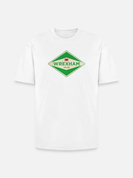Wrexham Green Diamond Logo - Heavyweight Unisex T-Shirt HAMMER by Gildan - white