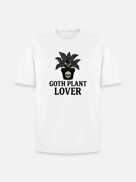 Goth Plant Skull Design - Heavyweight Unisex T-Shirt HAMMER by Gildan - white