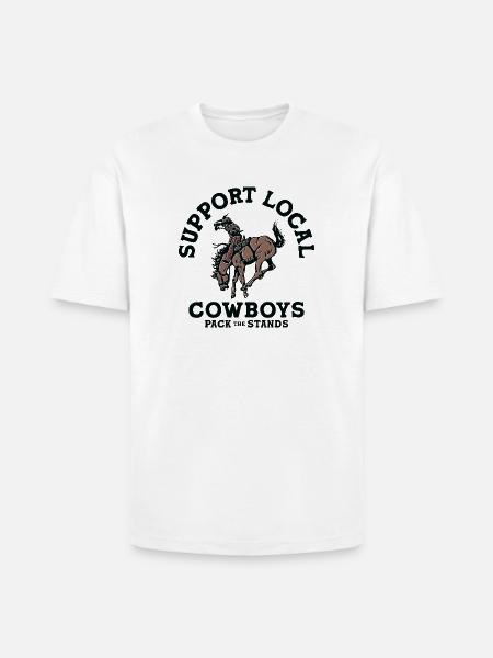 Soutenez les cow-boys locaux - T-shirt unisexe épais HAMMER de Gildan - blanc
