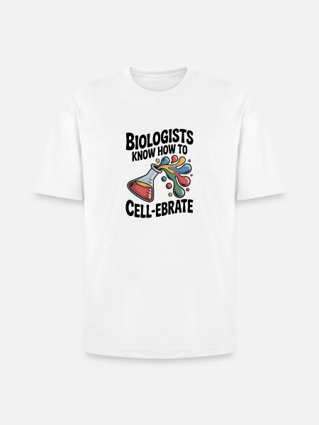 Biologists Know How to Cell-ebrate - Heavyweight Unisex T-Shirt HAMMER by Gildan - white