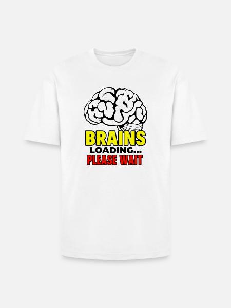 Brain Loading Please Wait - Heavyweight Unisex T-Shirt HAMMER by Gildan - white