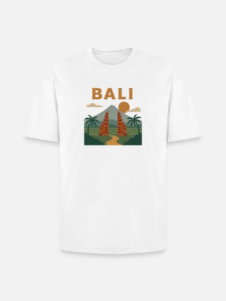 Bali Sunrise Gate Scene - Heavyweight Unisex T-Shirt HAMMER by Gildan - white