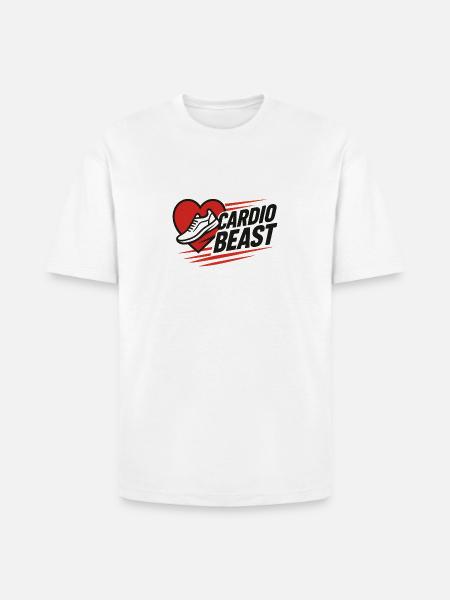 Cardio Beast Heartbeat Sprint - Heavyweight Unisex T-Shirt HAMMER by Gildan - white