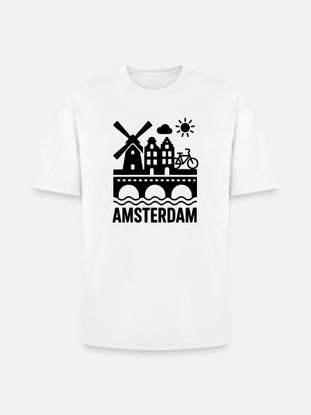 amsterdam - Heavyweight Unisex T-Shirt HAMMER by Gildan - white