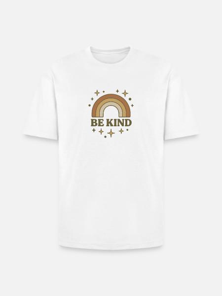 Be Kind Retro Rainbow - Heavyweight Unisex T-Shirt HAMMER by Gildan - white