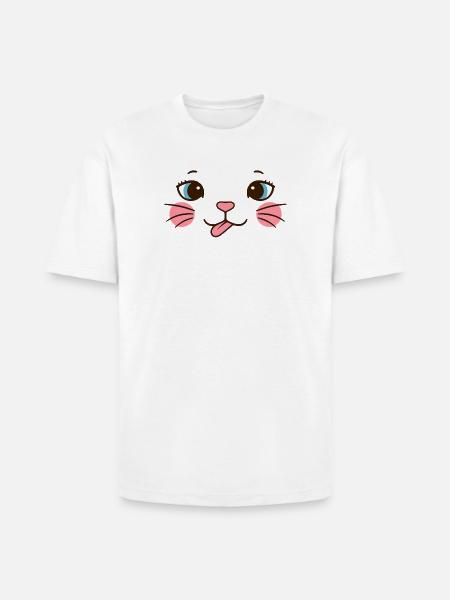 Pink Cheek Cat Face - Heavyweight Unisex T-Shirt HAMMER by Gildan - white