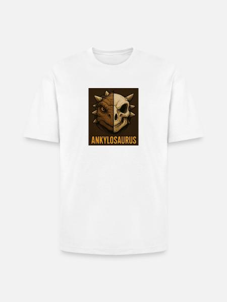 Ankylosaurus Skull - Heavyweight Unisex T-Shirt HAMMER by Gildan - white