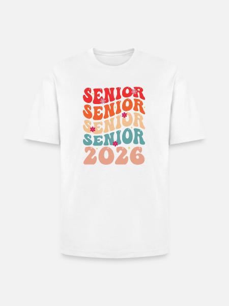 Senior Class 2026 Floral Rainbow - Heavyweight Unisex T-Shirt HAMMER by Gildan - white