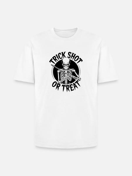 Trick Shot or Treat Skeleton - Heavyweight Unisex T-Shirt HAMMER by Gildan - white