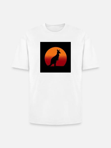Sunrise Kangaroo Spirit - Heavyweight Unisex T-Shirt HAMMER by Gildan - white