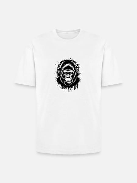 Gorilla DJ - Heavyweight Unisex T-Shirt HAMMER by Gildan - white
