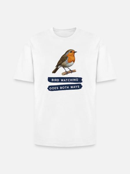 Bird Watching Goes Both Ways - Heavyweight Unisex T-Shirt HAMMER by Gildan - white