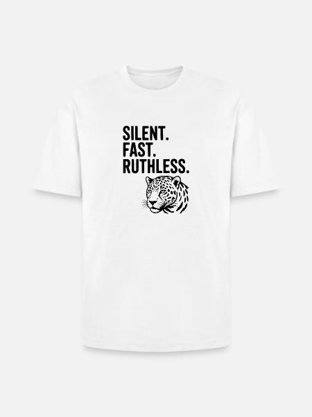 Silent. Fast. Ruthless. - Heavyweight Unisex T-Shirt HAMMER by Gildan - white