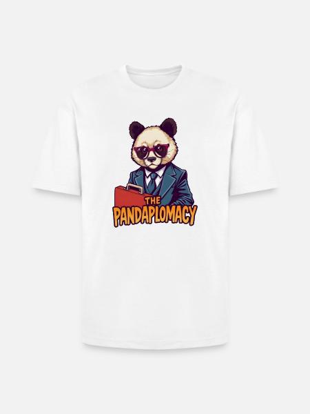 Pandaplomacy Suit Style - Heavyweight Unisex T-Shirt HAMMER by Gildan - white