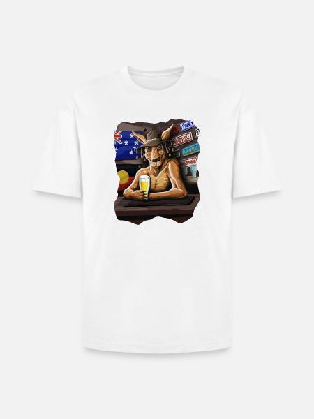 AUSSIE PUB ROO - Heavyweight Unisex T-Shirt HAMMER by Gildan - white