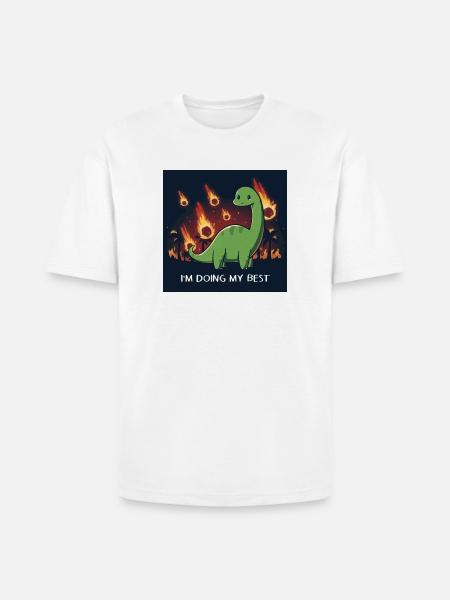 Dino Doing Its Best - Heavyweight Unisex T-Shirt HAMMER by Gildan - white
