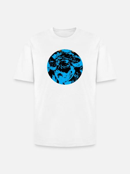 Blue Echo Faces - Heavyweight Unisex T-Shirt HAMMER by Gildan - white