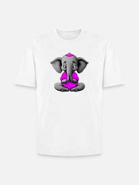 Yogi Elephant - Heavyweight Unisex T-Shirt HAMMER by Gildan - white