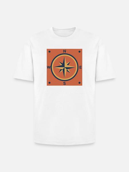 Retro Compass Rose Outdoor - Heavyweight Unisex T-Shirt HAMMER by Gildan - white